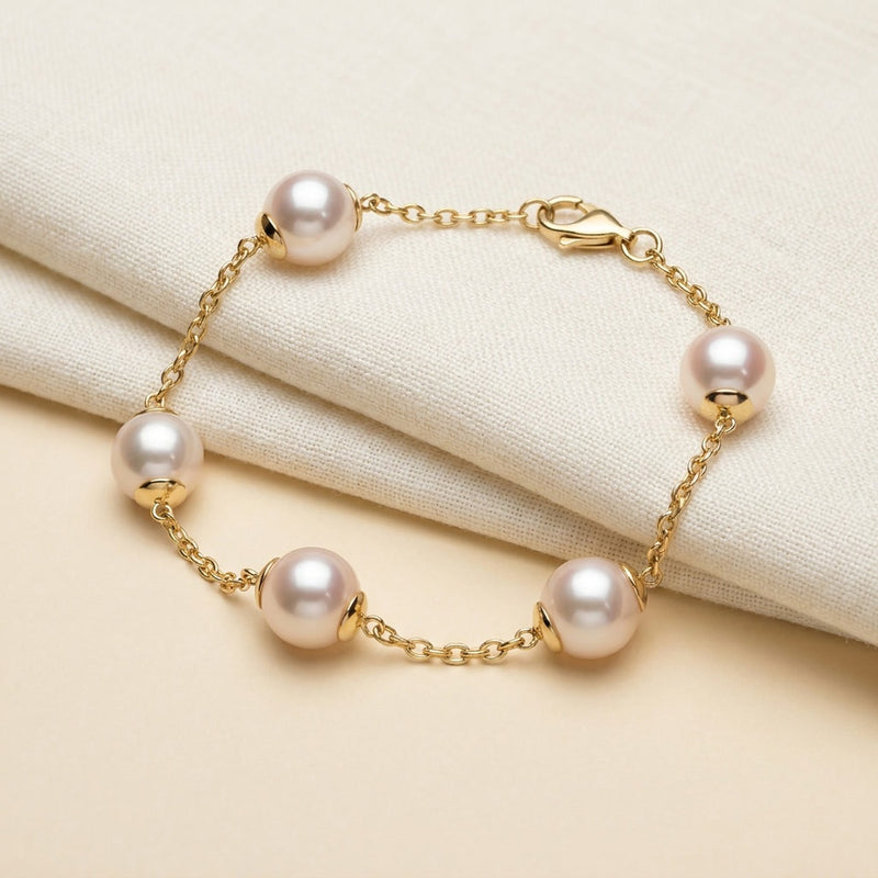 LUNAIRE GALERIE, AKOYA PEARL STATION BRACELET