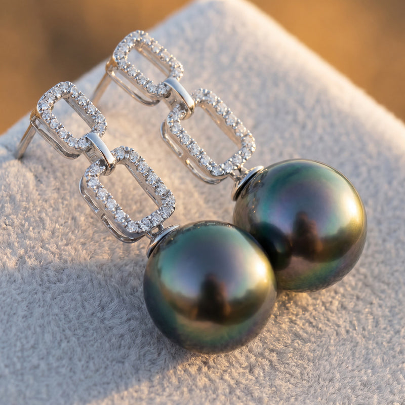 NOTTURNO ÉCLAT, TAHITIAN PEARL DROP EARRINGS