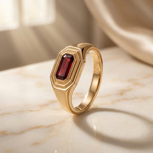 NATALIS, BIRTHSTONE SIGNET RING