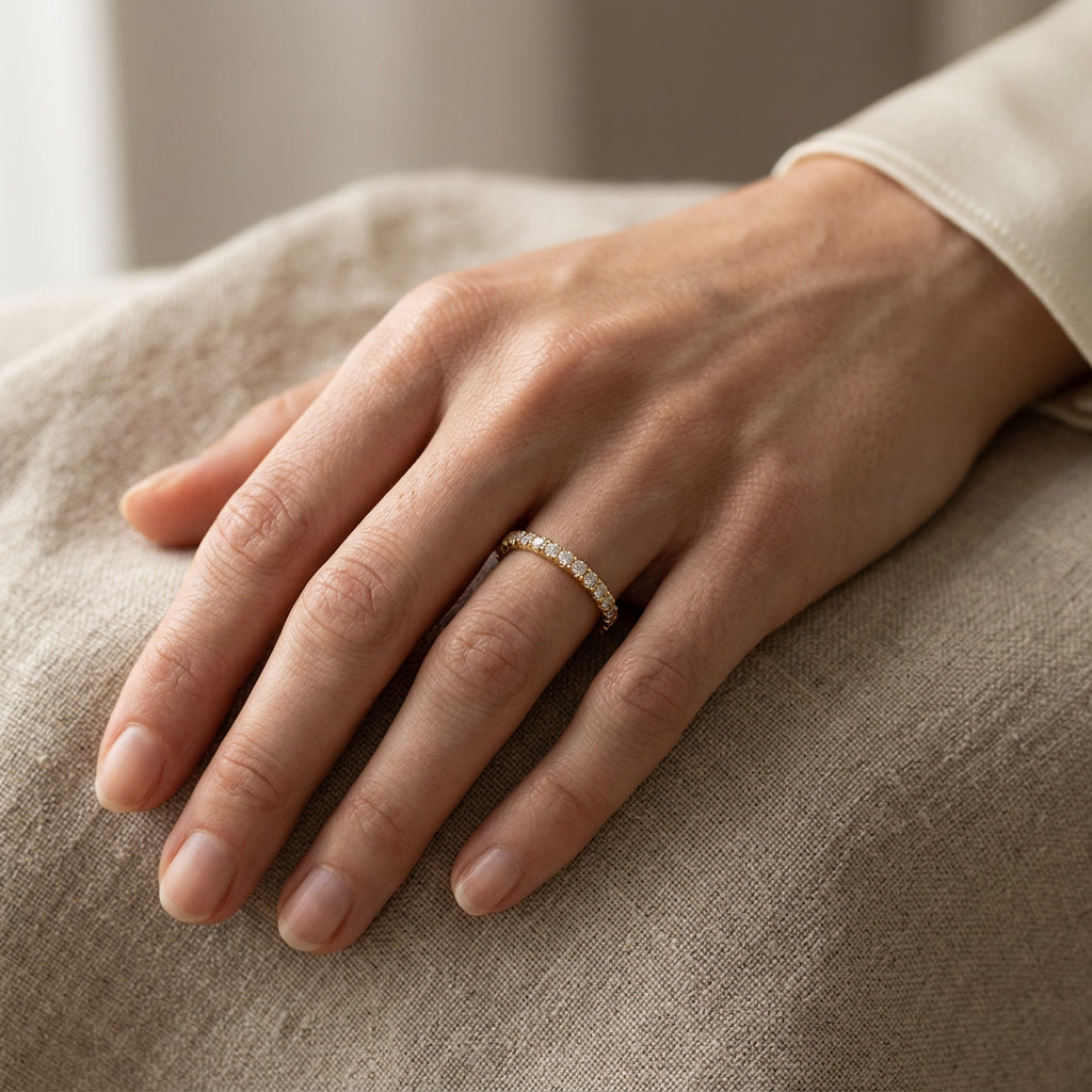 LUMINA RIVIÈRE, FRENCH-PAVÉ ETERNITY BAND — LAB DIAMOND | Heritage & Co.