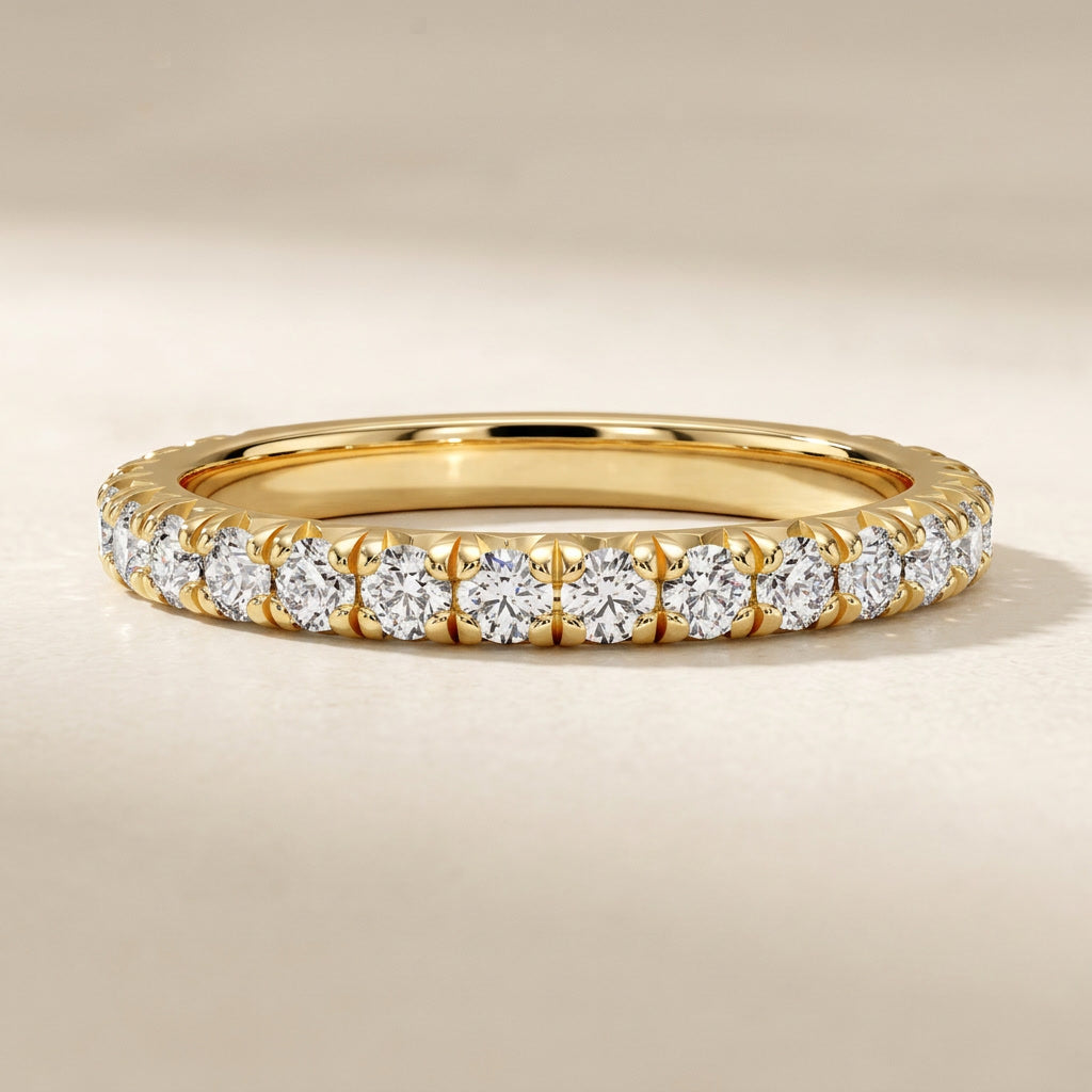 LUMINA RIVIÈRE moissanite French-pavé eternity band | Heritage & Co.