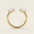 LUMINA ENLACÉE toi-et-moi pear-cut lab diamond open band | Heritage & Co.