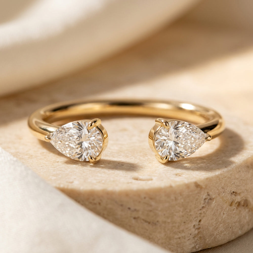 LUMINA ENLACÉE toi-et-moi moissanite open band | Heritage & Co.