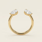 LUMINA ENLACÉE toi-et-moi pear-cut moissanite open band | Heritage & Co.