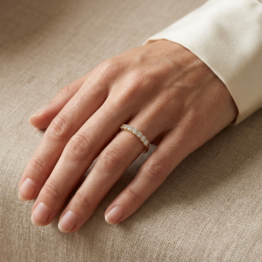 LUMINA PLÉIADE seven-stone lab diamond band on hand | Heritage & Co.