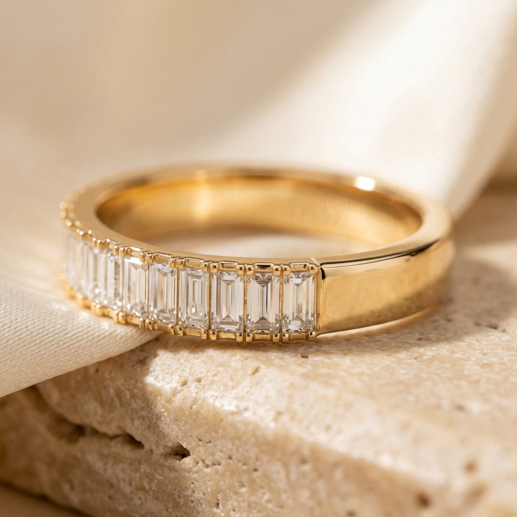 LUMINA ALLÉE baguette moissanite half-band | Heritage & Co.
