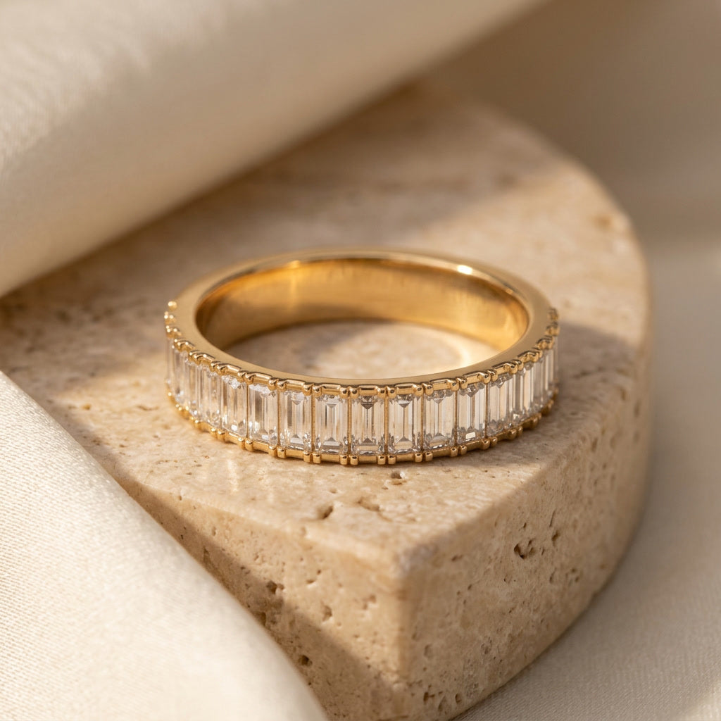 LUMINA ALLÉE baguette moissanite half-band | Heritage & Co.
