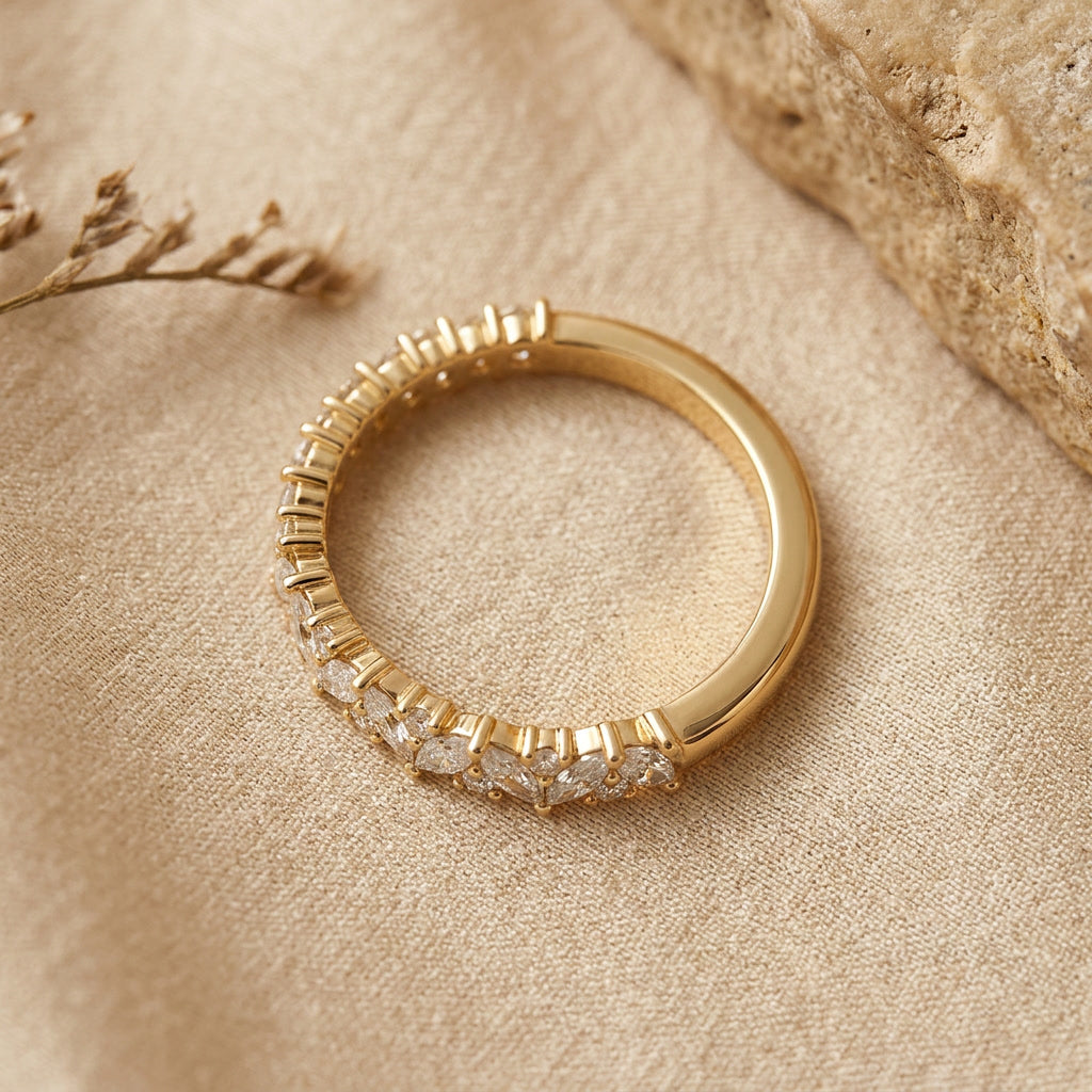LUMINA GUIRLANDE marquise and round lab diamond band upright | Heritage & Co.