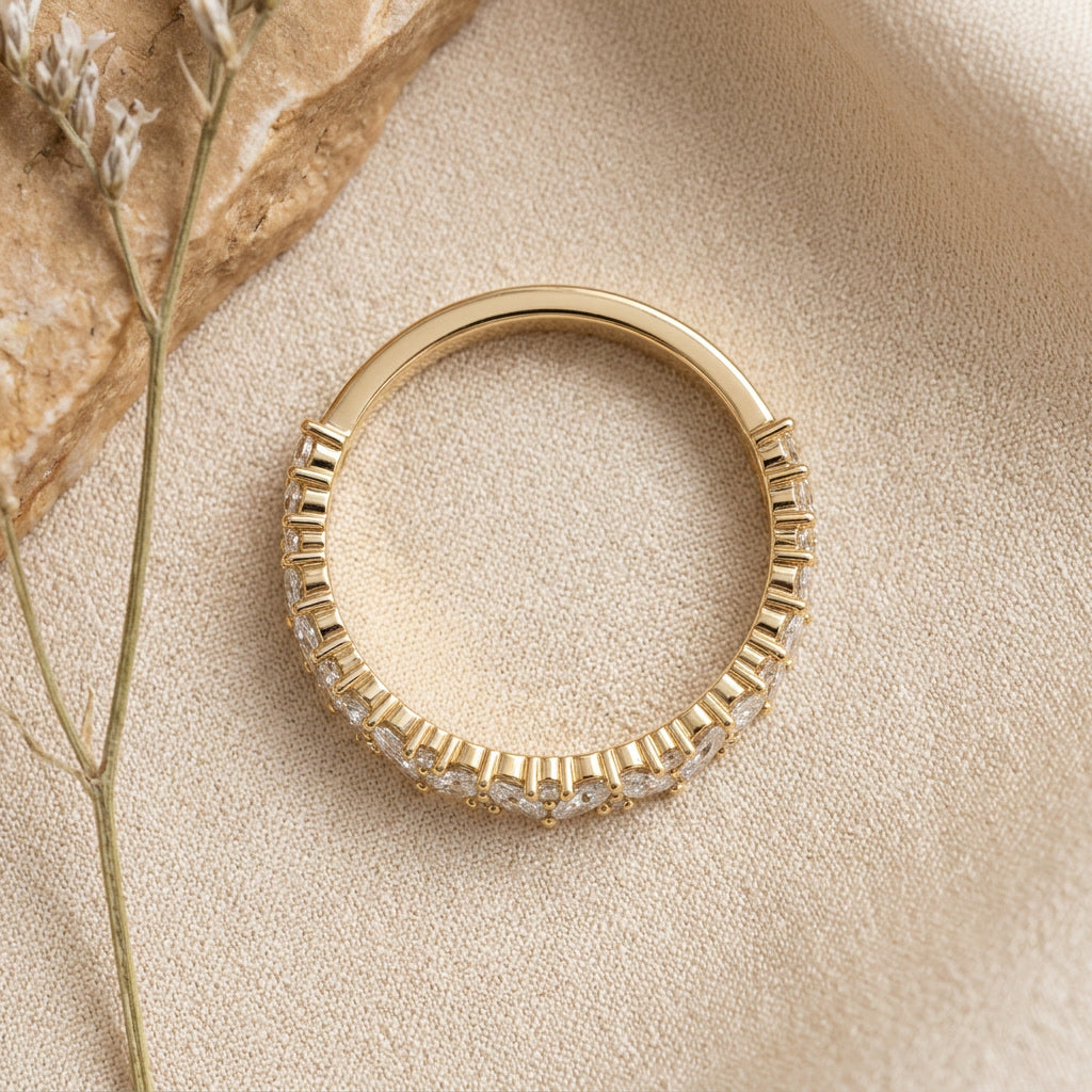 LUMINA GUIRLANDE marquise and round moissanite band upright | Heritage & Co.