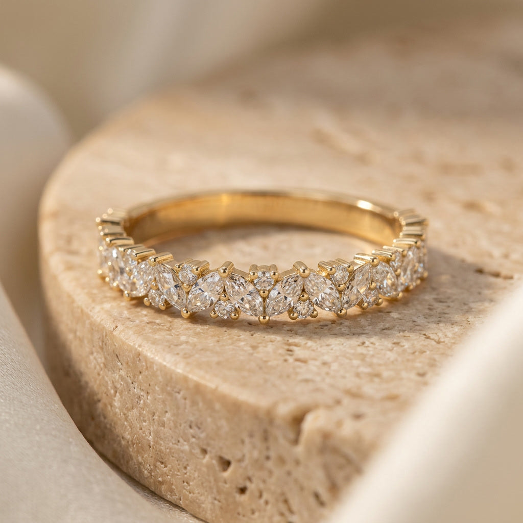 LUMINA GUIRLANDE marquise and round moissanite band | Heritage & Co.
