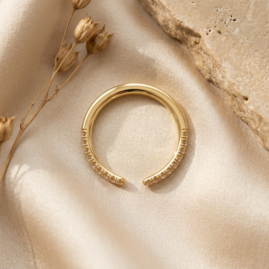 LUMINA MURMURE french-pavé open lab diamond band | Heritage & Co.