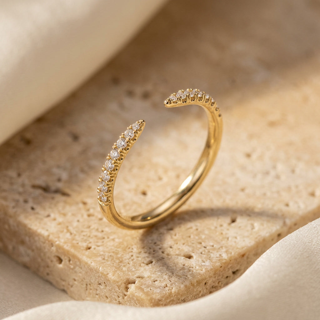 LUMINA MURMURE french-pavé open lab diamond band | Heritage & Co.