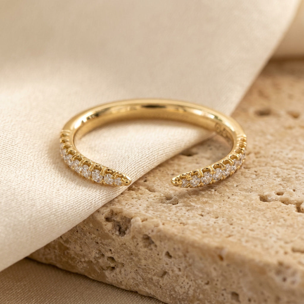 LUMINA MURMURE french-pavé open lab diamond band | Heritage & Co.