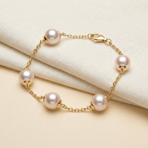 LUNAIRE GALERIE, AKOYA PEARL STATION BRACELET