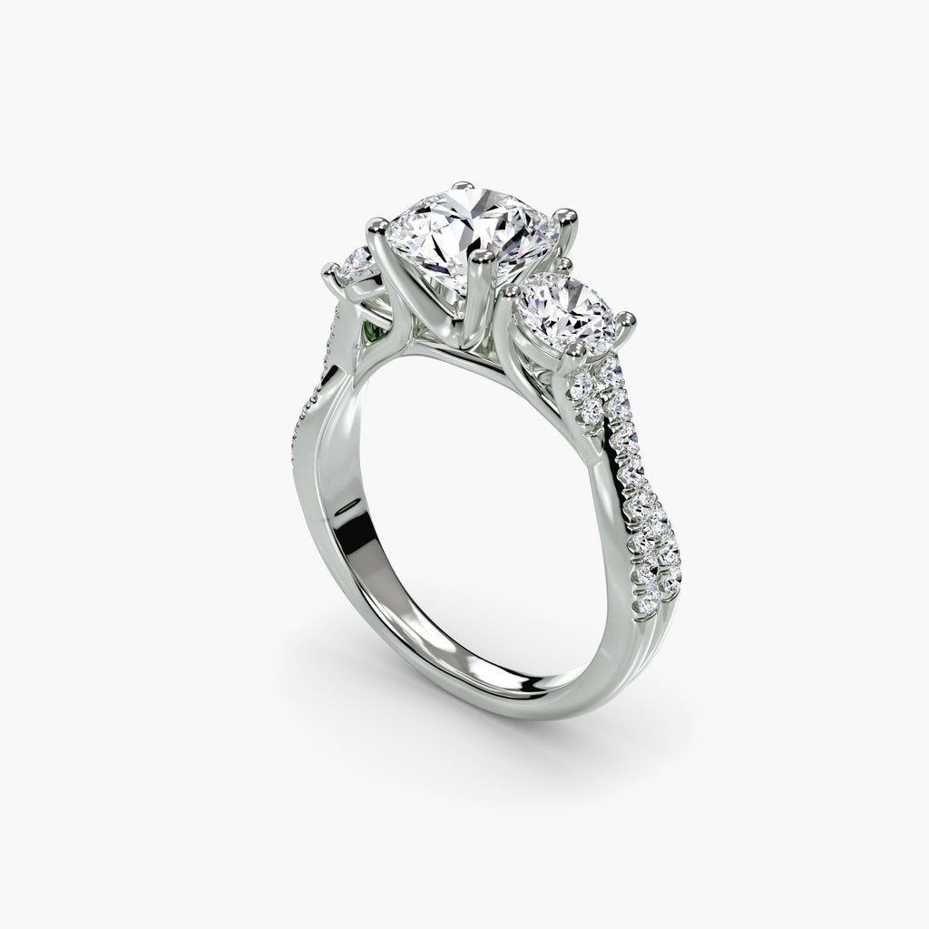 White Gold, Round, angle view