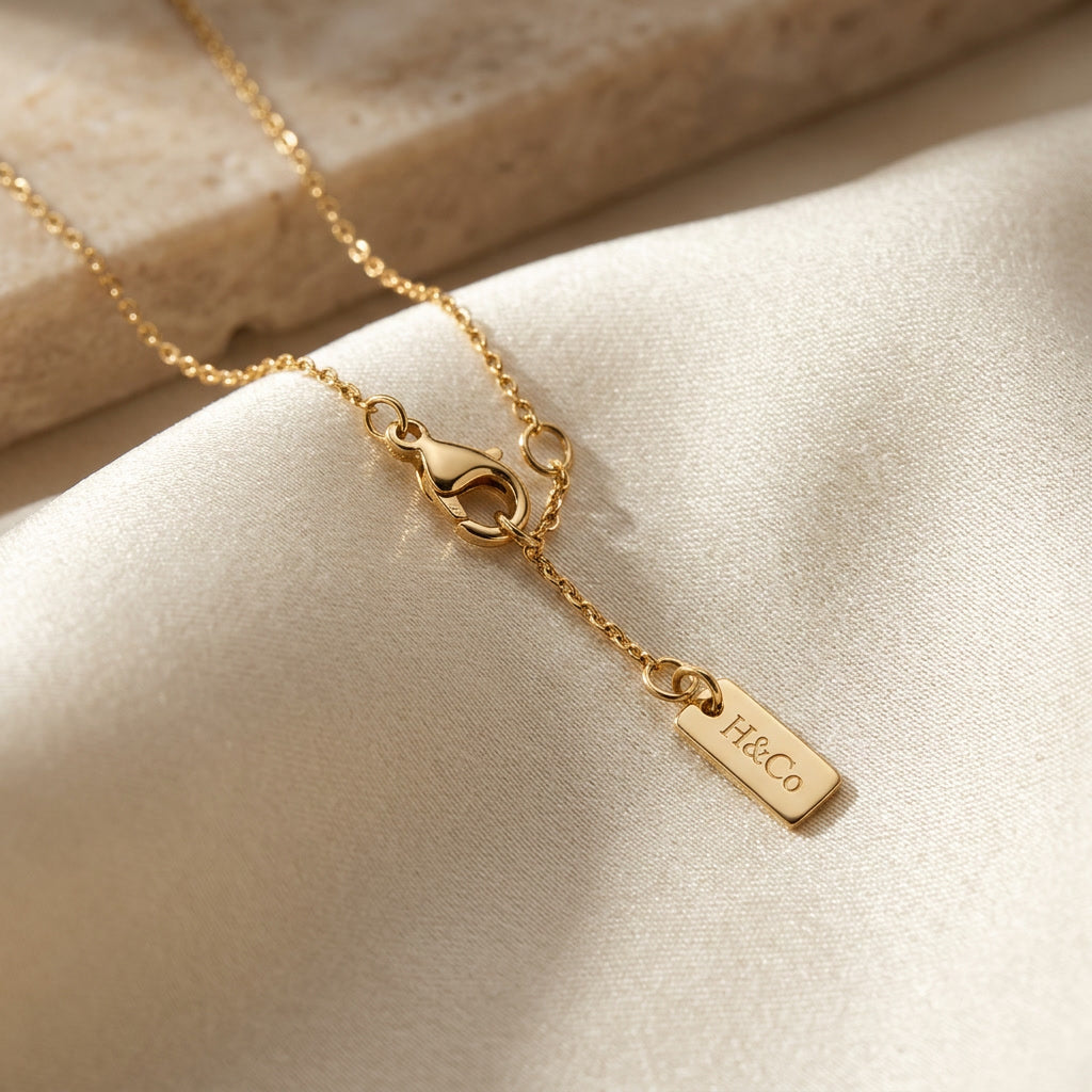 CATENELLA fine cable chain necklace, solid gold — clasp detail