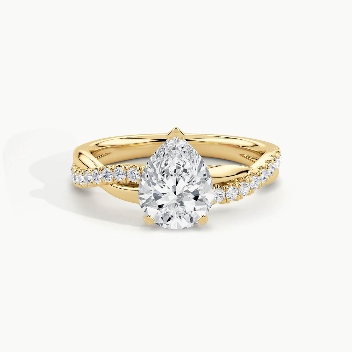 Yellow Gold, Pear, down view