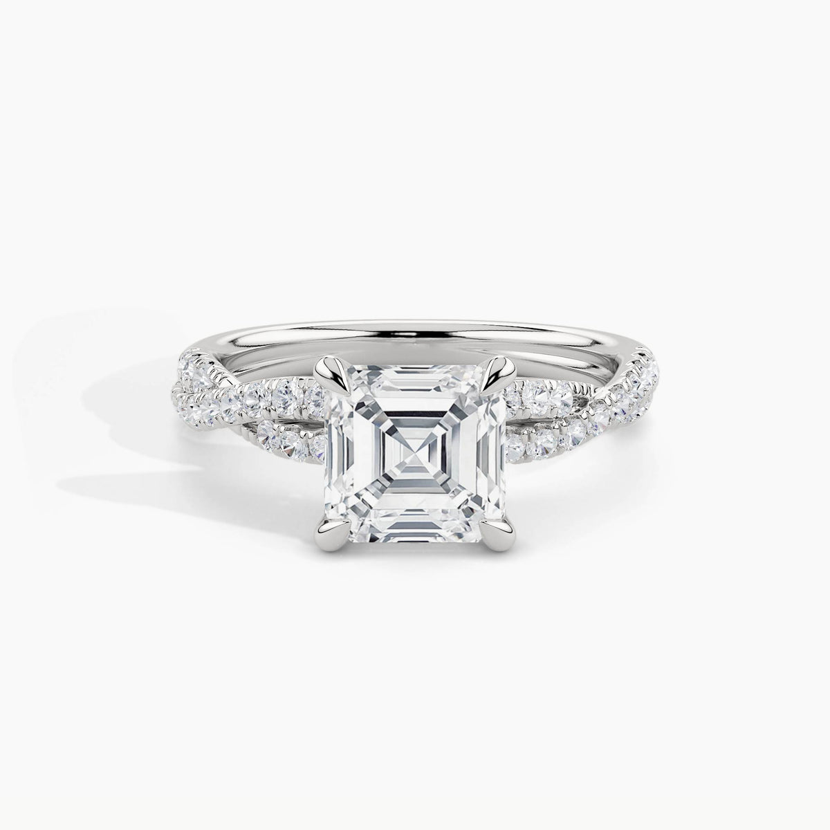 950 Platinum, Asscher, down view