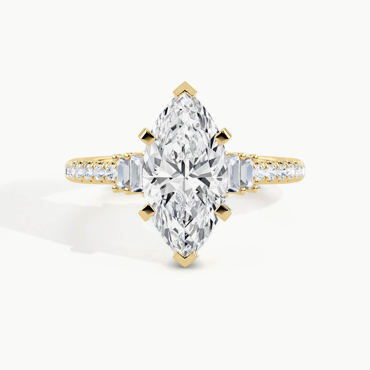 Yellow Gold, Marquise, down view
