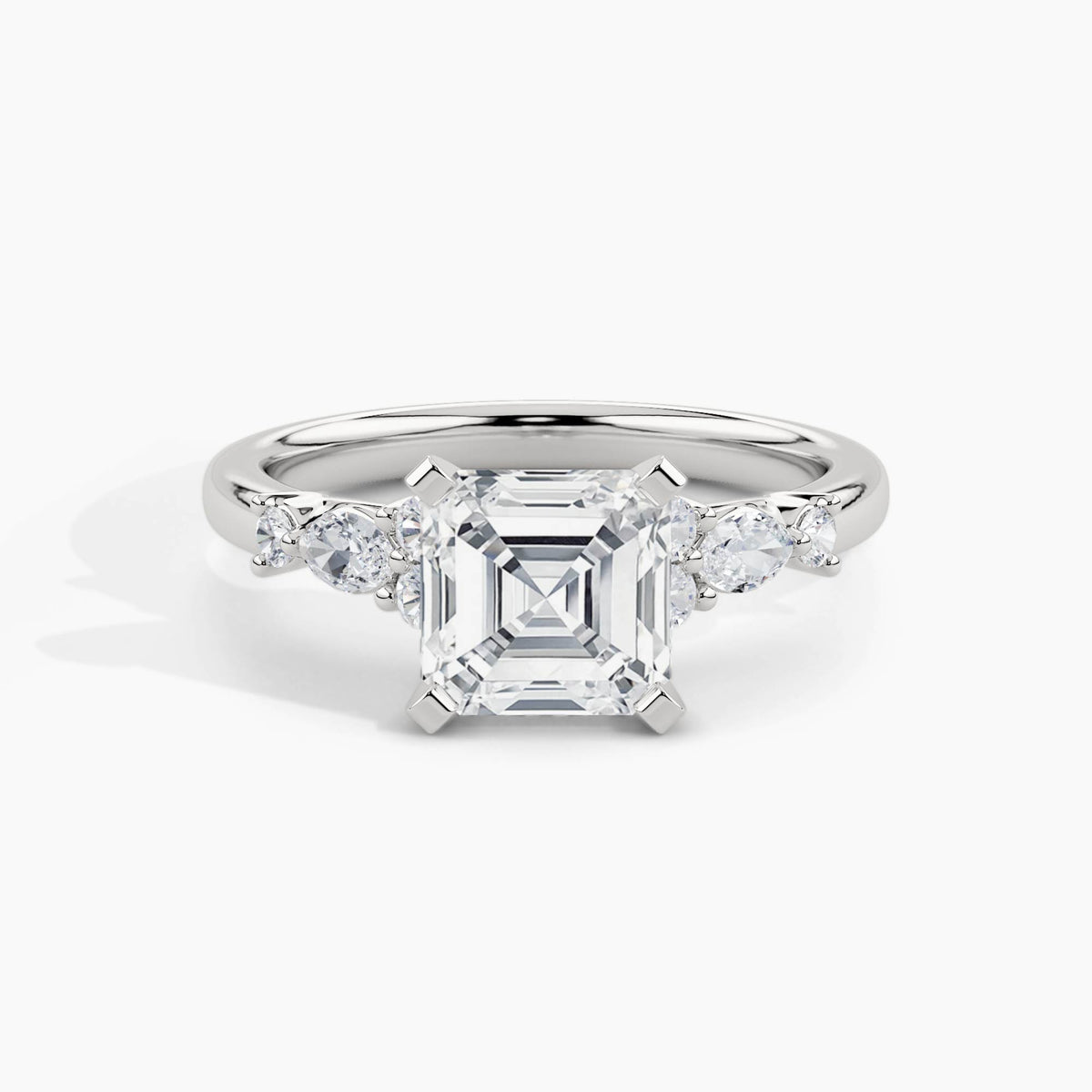 950 Platinum, Asscher, down view