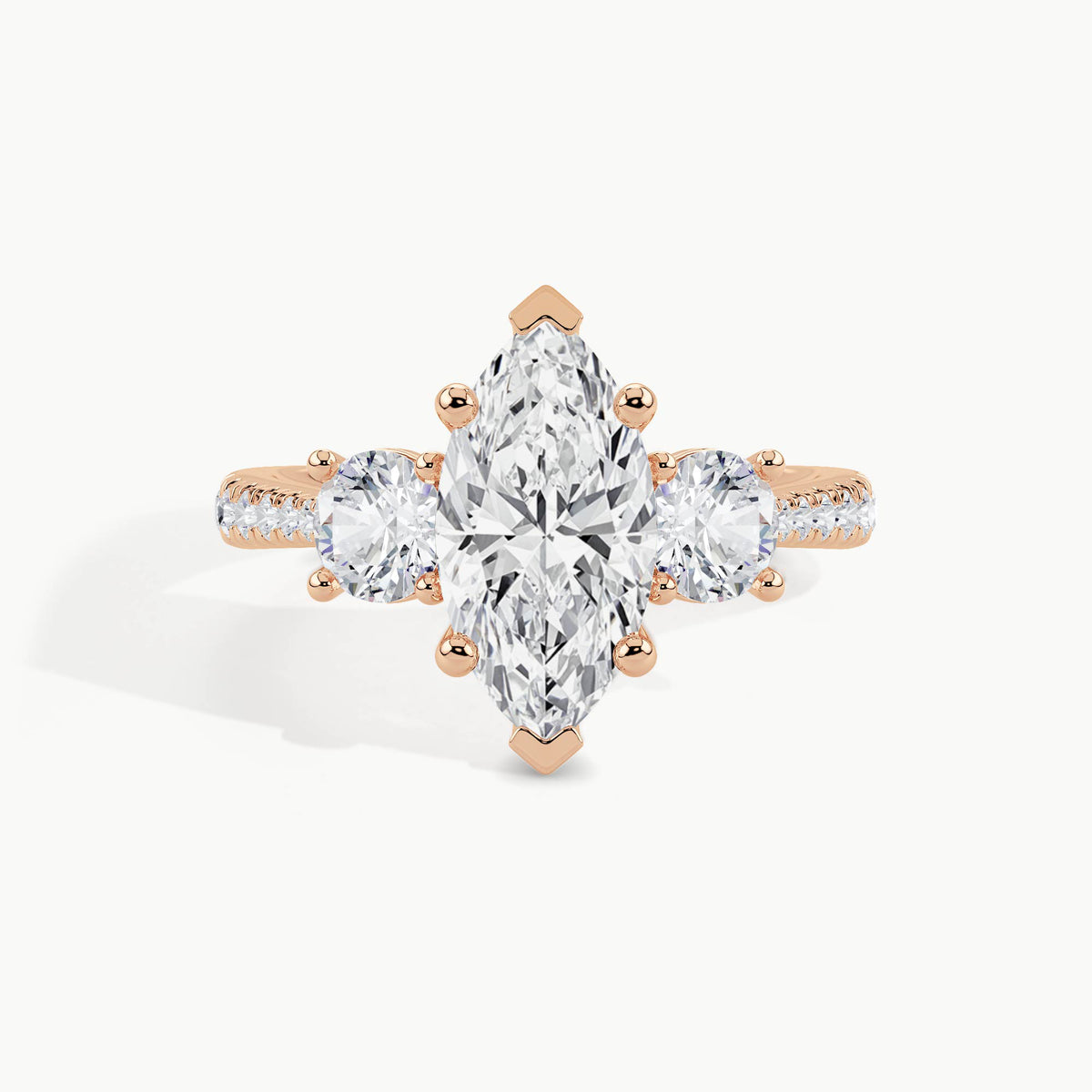 Rose Gold, Marquise, down view