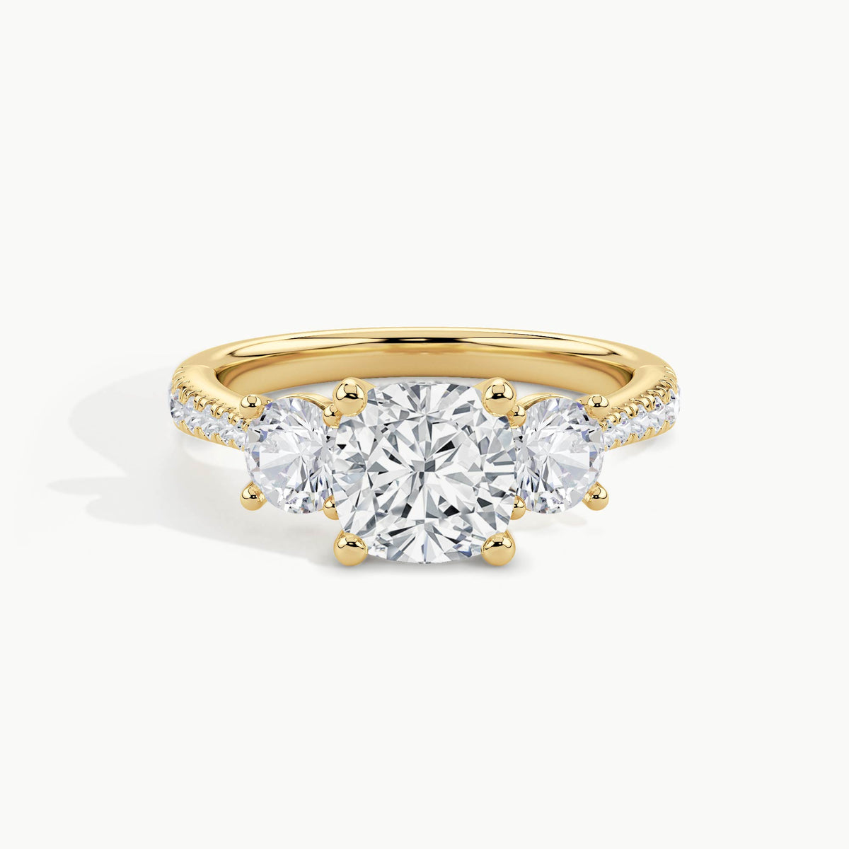 Yellow Gold, Cushion, down view