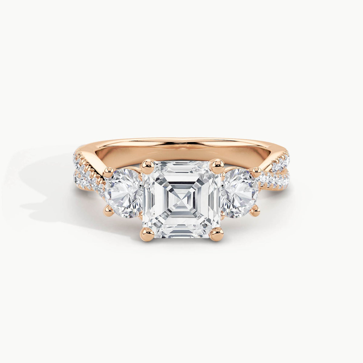 Rose Gold, Asscher, down view