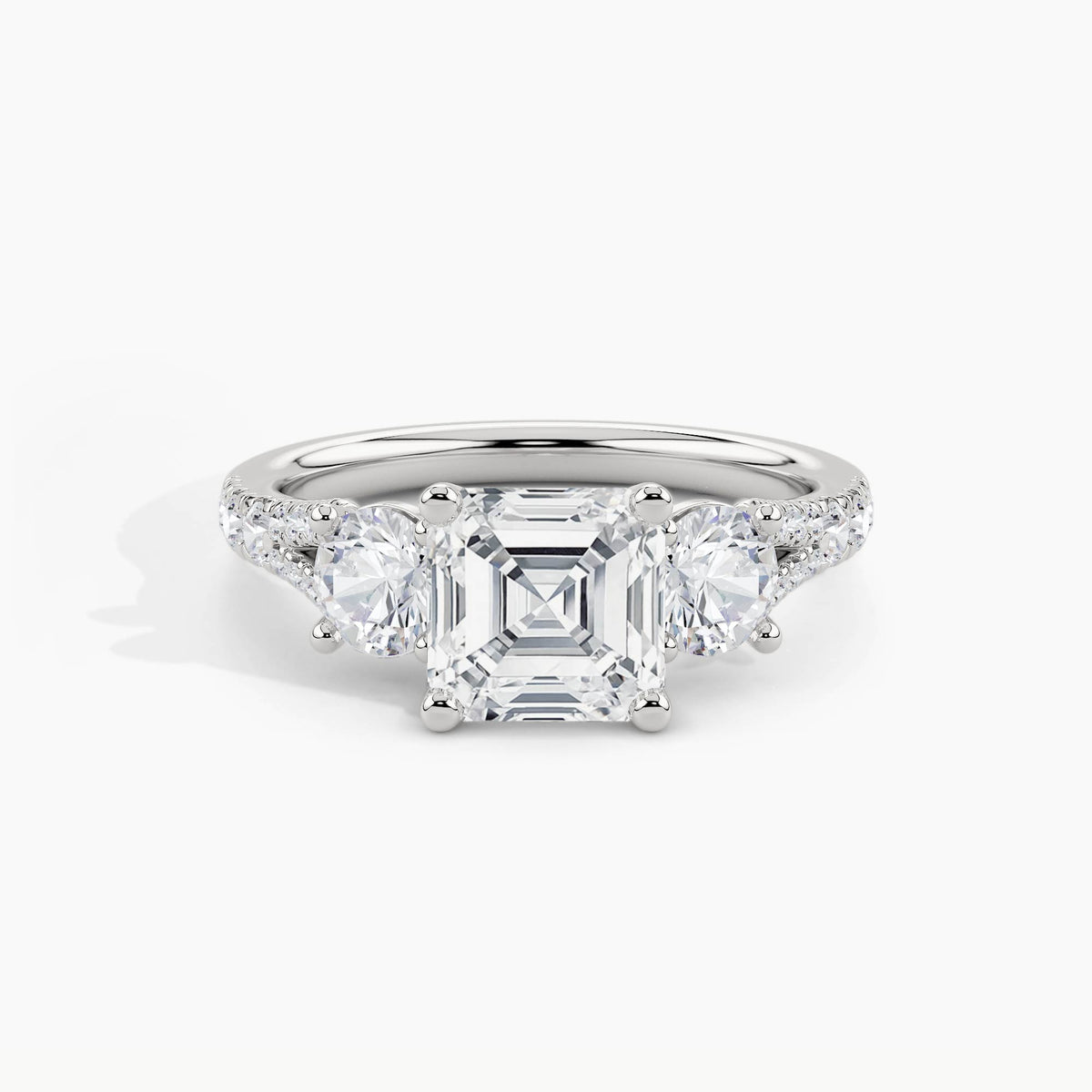 950 Platinum, Asscher, down view