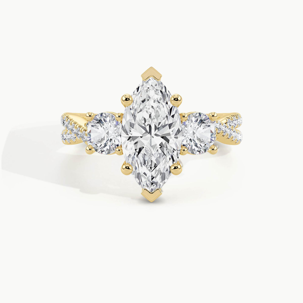 Yellow Gold, Marquise, down view