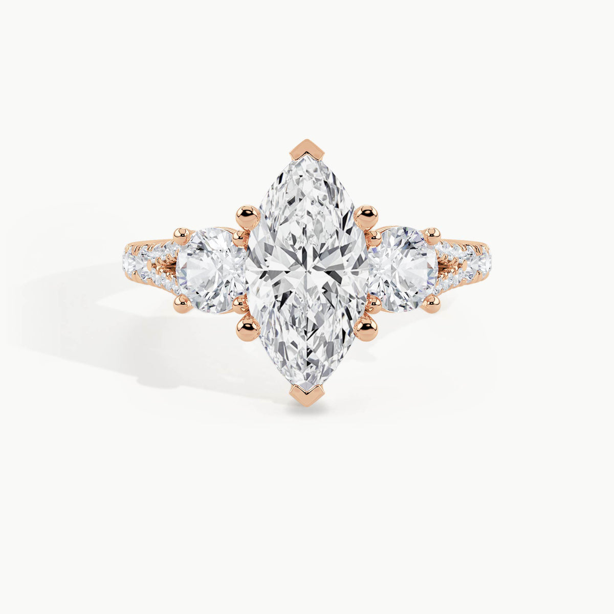 Rose Gold, Marquise, down view