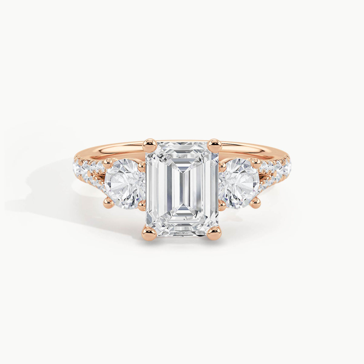 Rose Gold, Emerald, down view