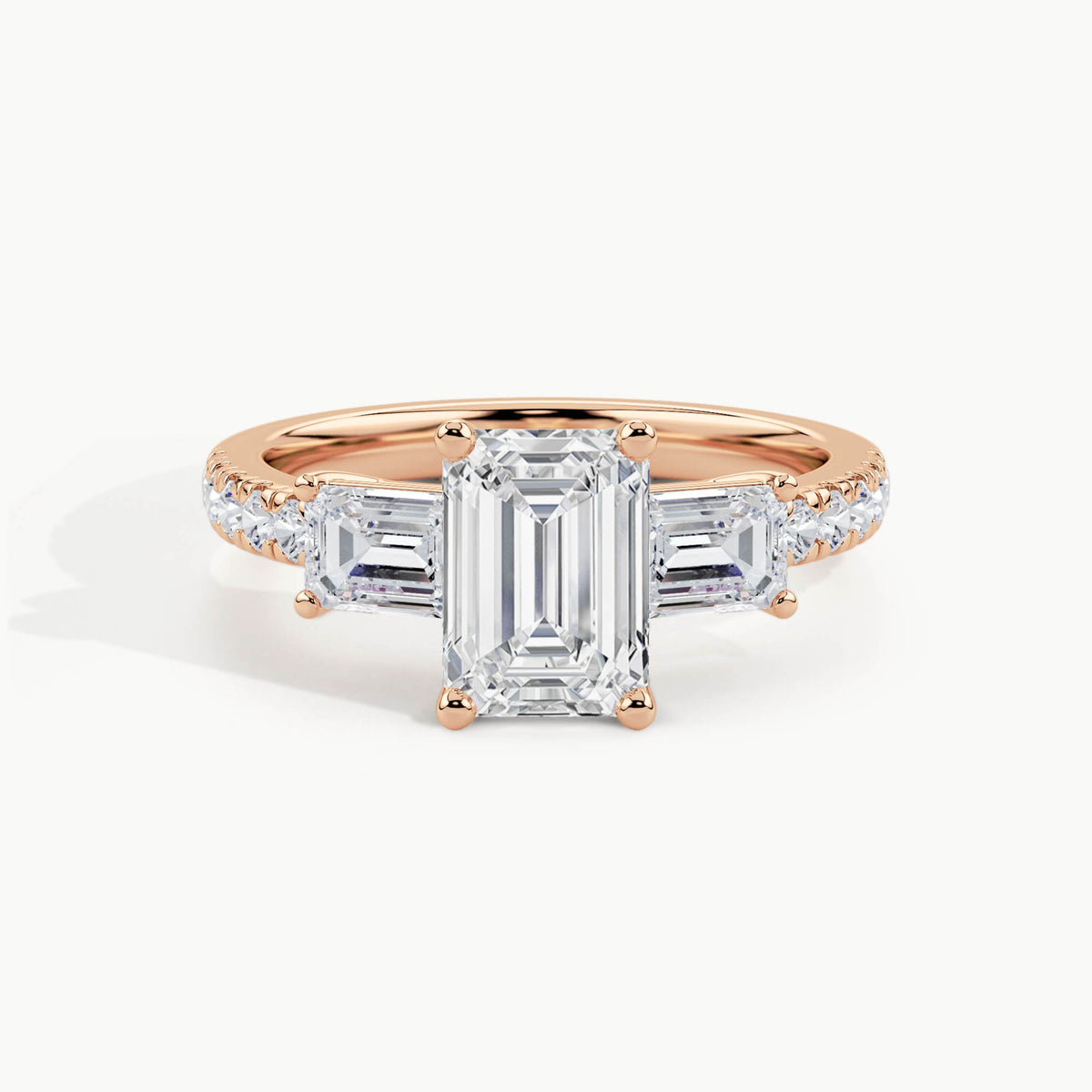 Rose Gold, Emerald, down view