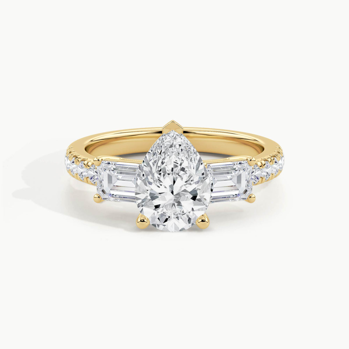 Yellow Gold, Pear, down view