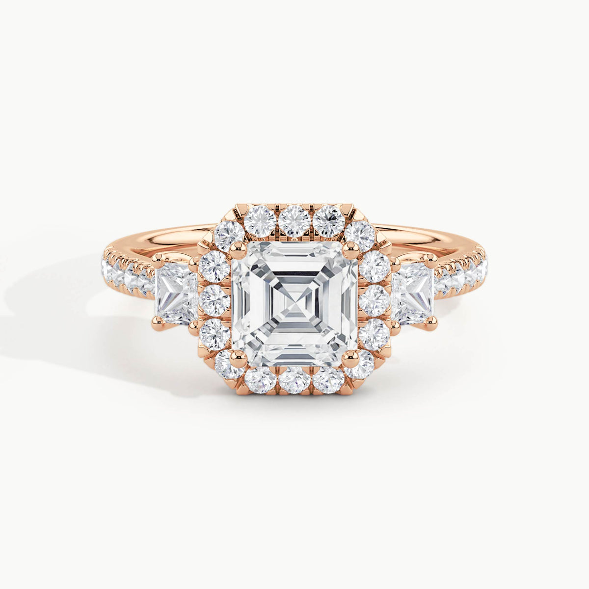 Rose Gold, Asscher, down view