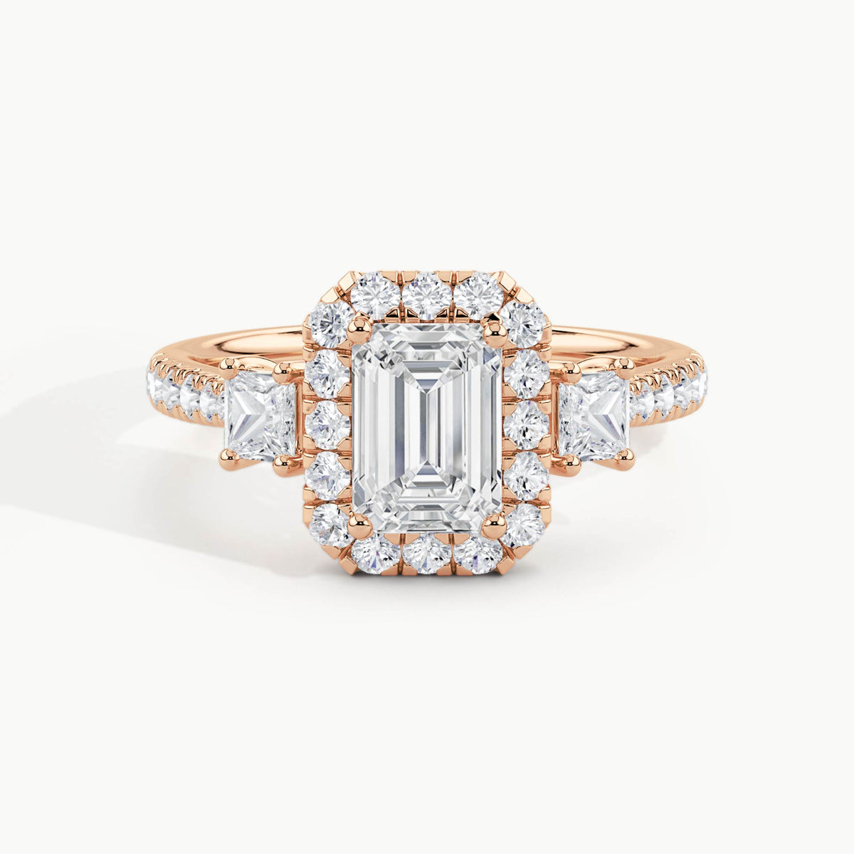 Rose Gold, Emerald, down view
