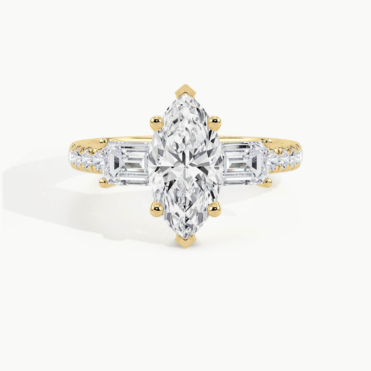 Yellow Gold, Marquise, down view