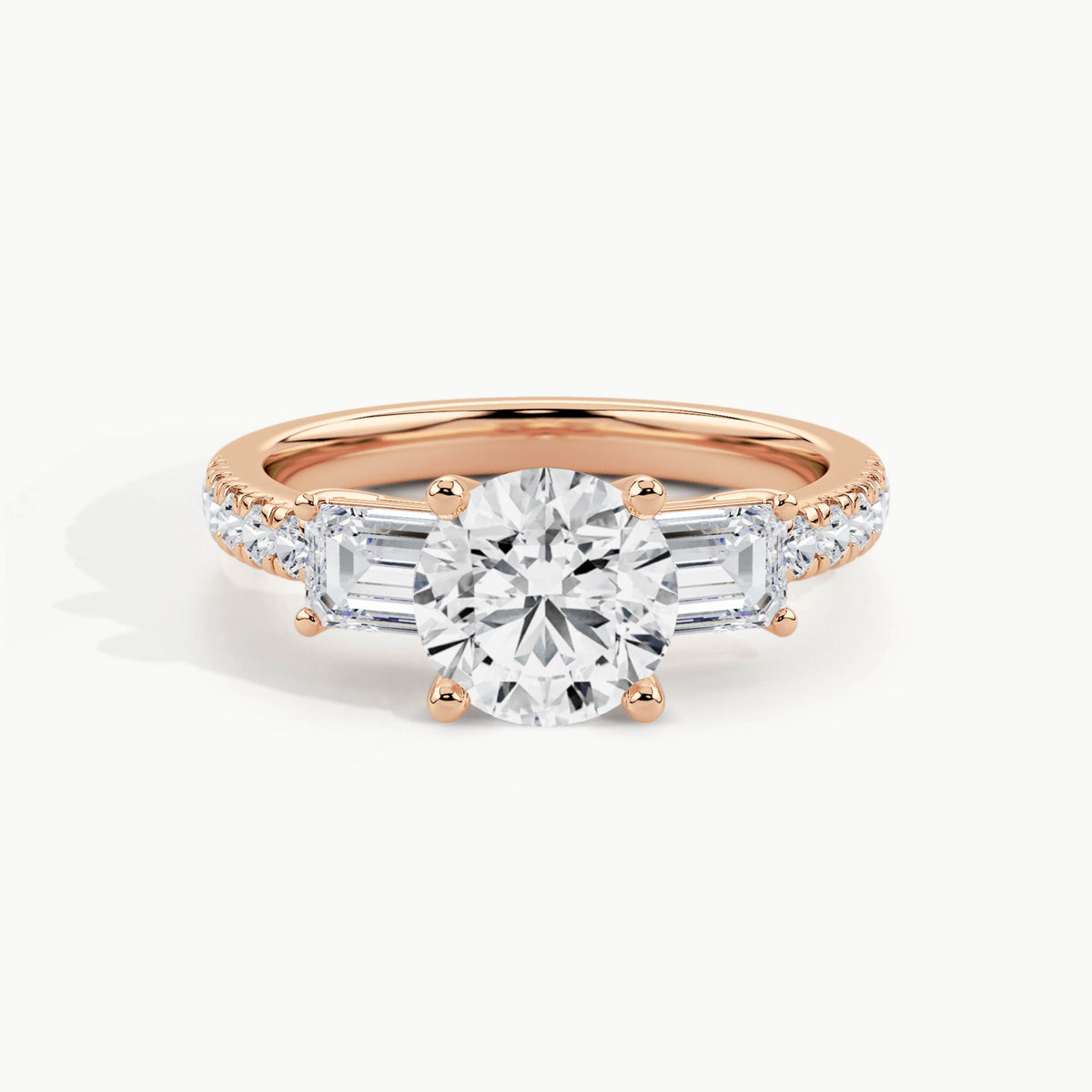 Rose Gold, Round, down view