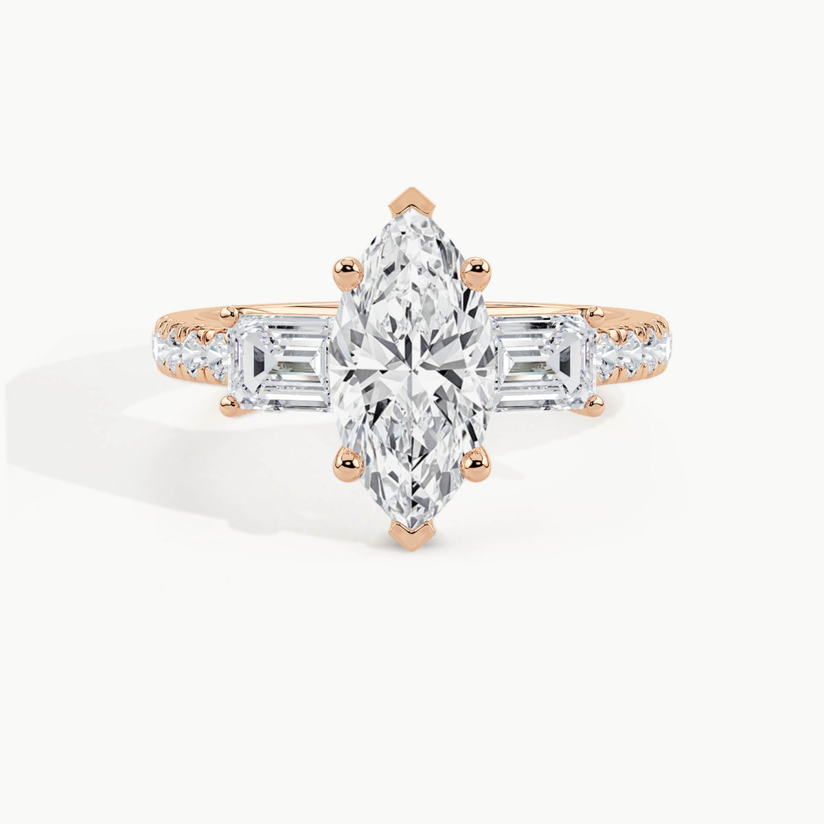 Rose Gold, Marquise, down view