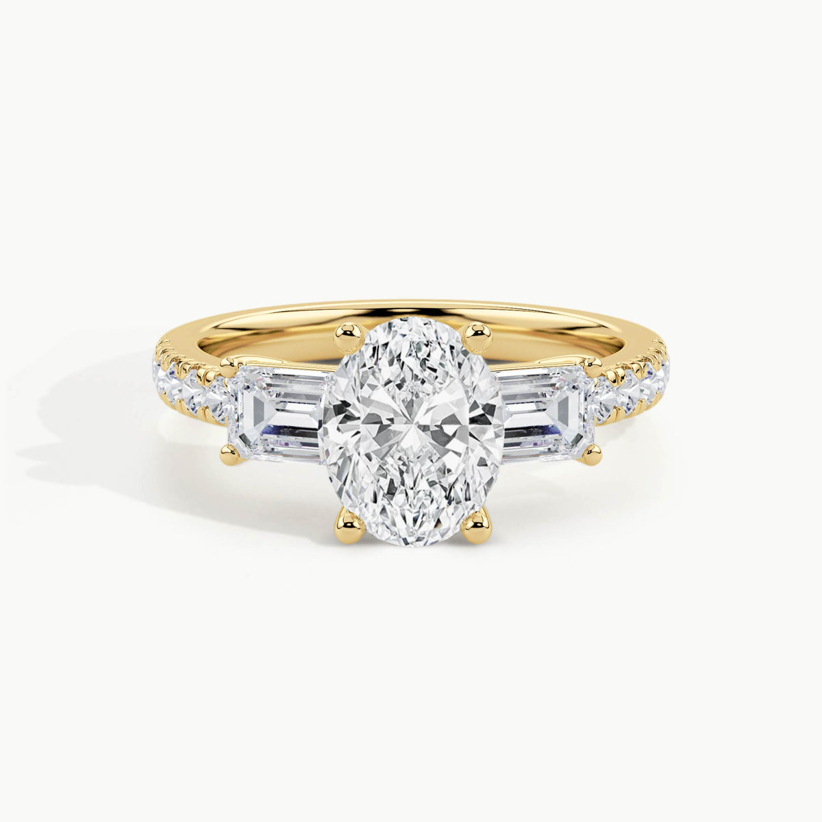 Yellow Gold, Oval, down view