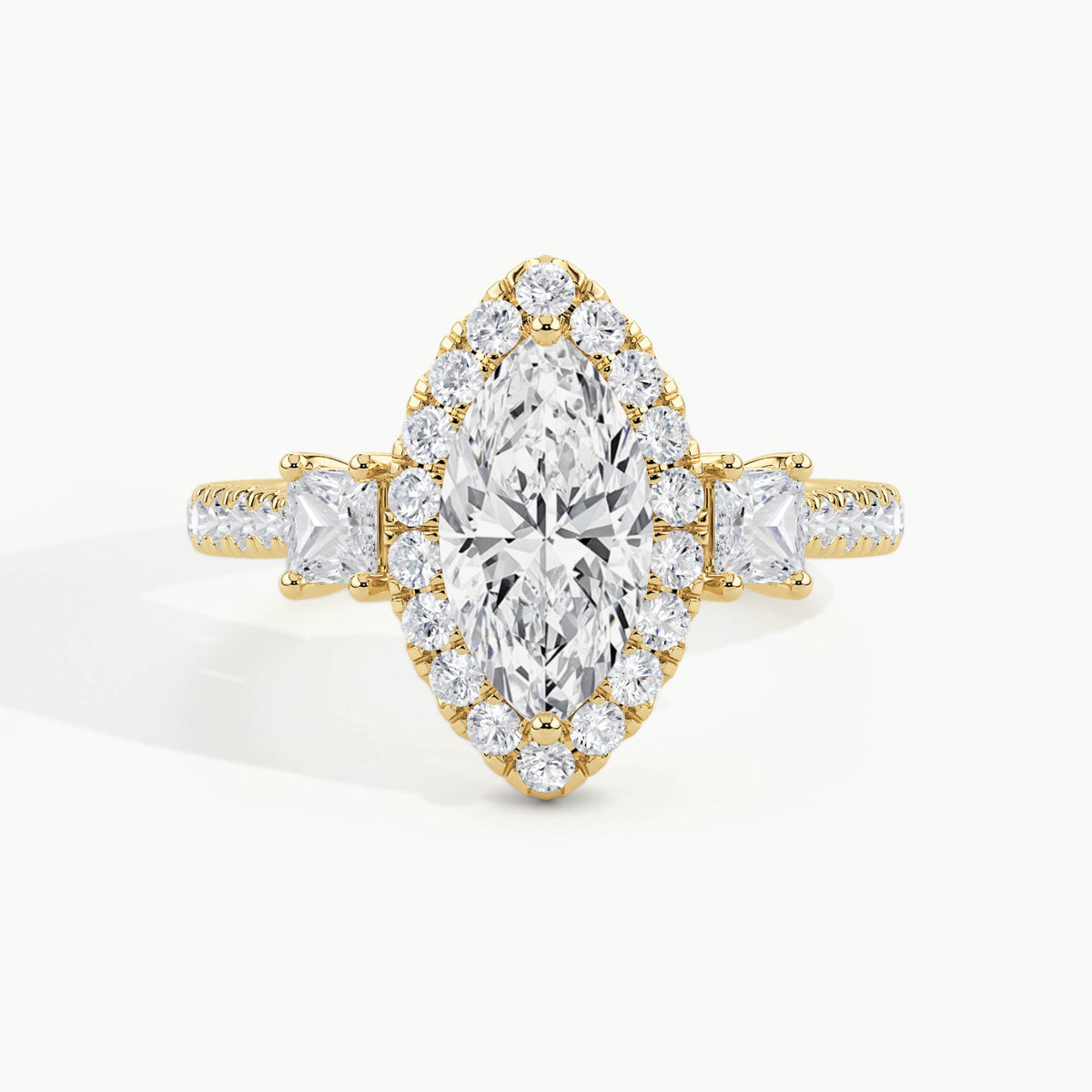 Yellow Gold, Marquise, down view
