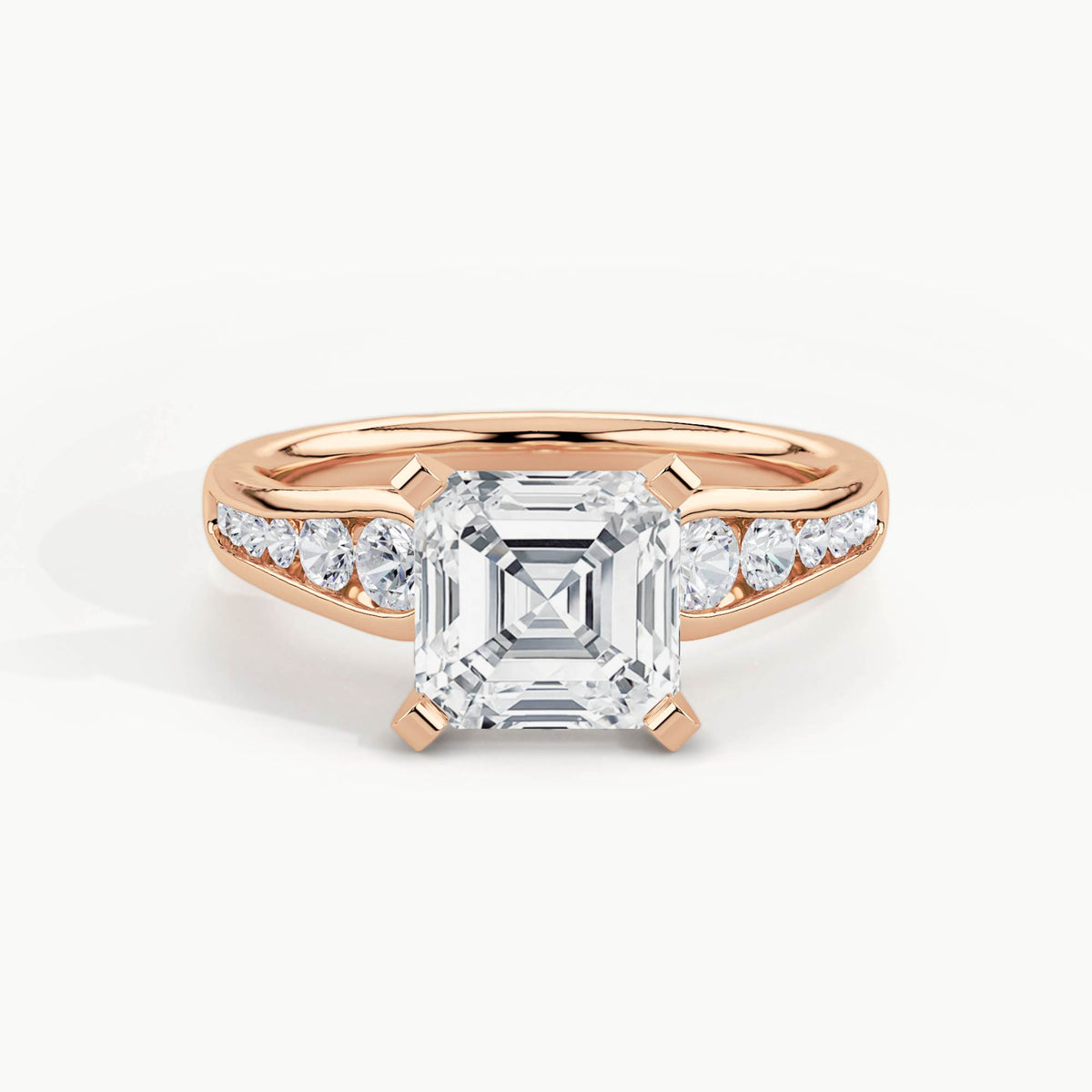 Rose Gold, Asscher, down view