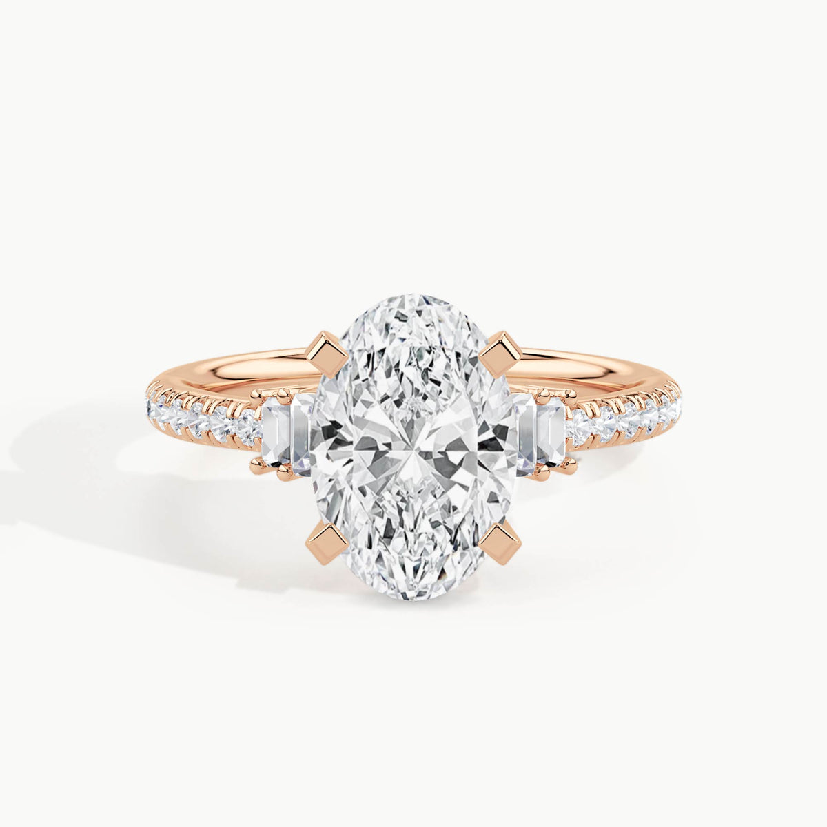 Rose Gold, Oval, down view