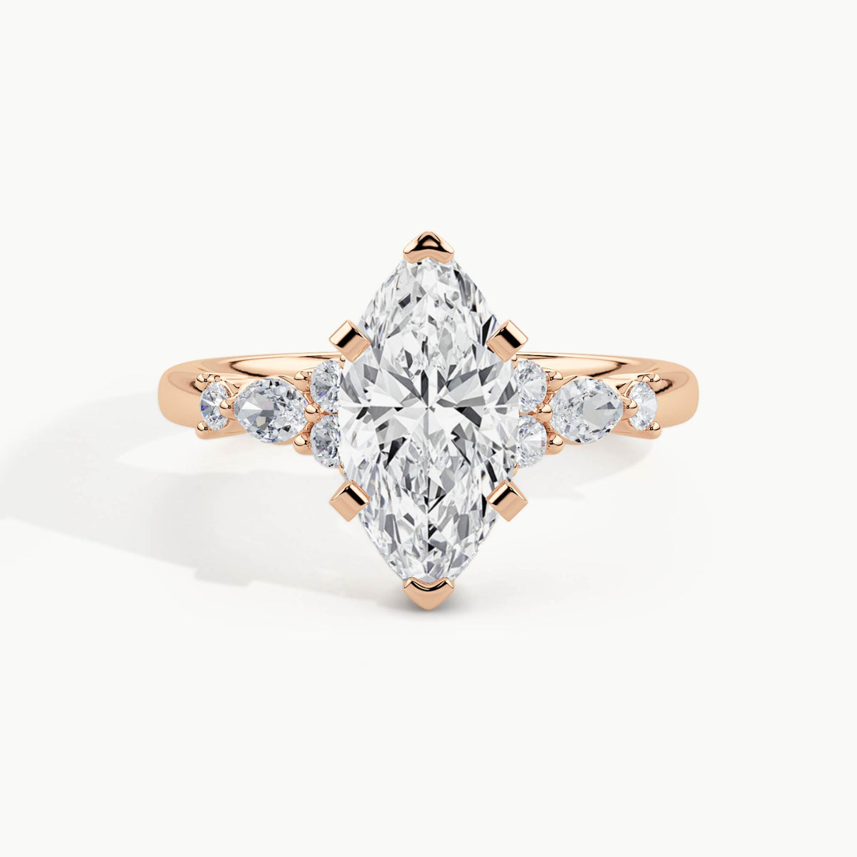 Rose Gold, Marquise, down view