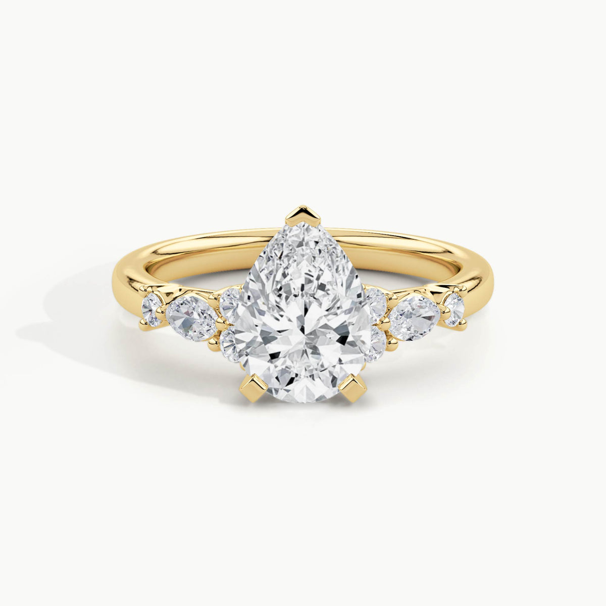 Yellow Gold, Pear, down view