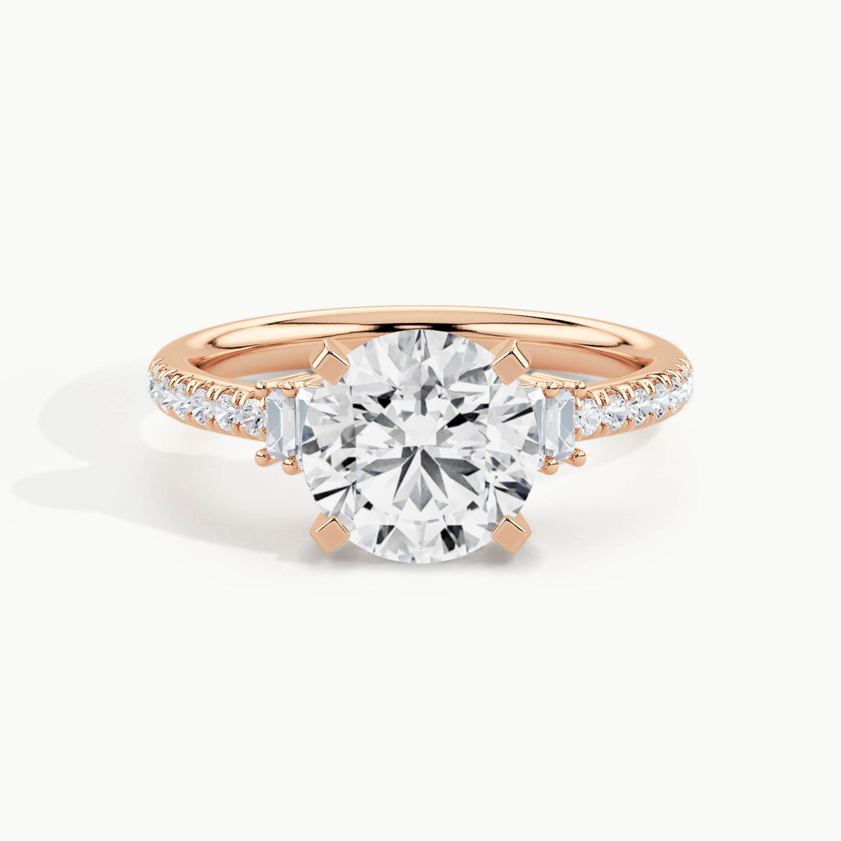 Rose Gold, Round, down view