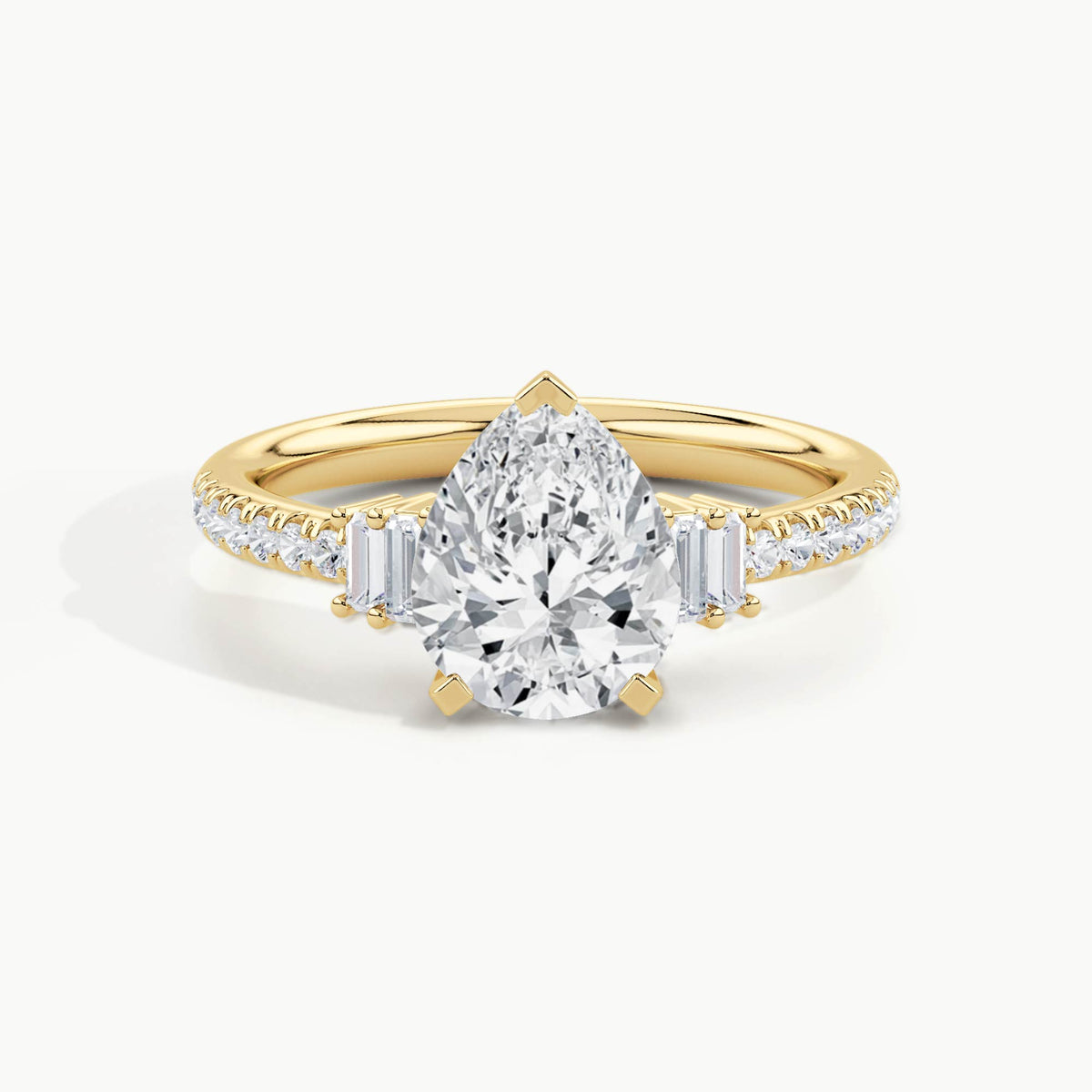 Yellow Gold, Pear, down view