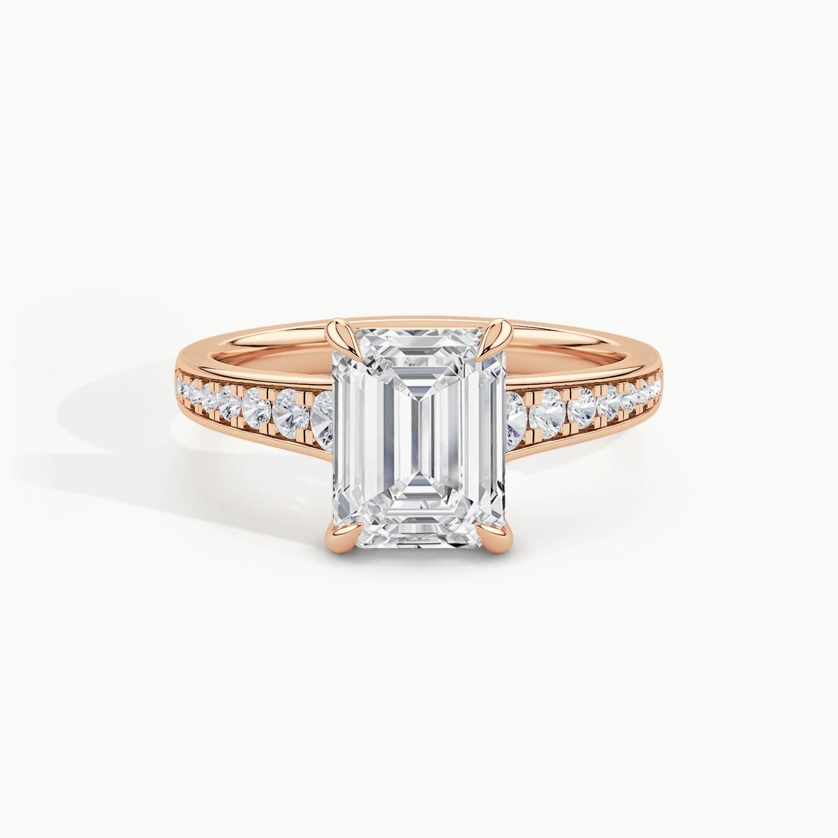 Rose Gold, Emerald, down view