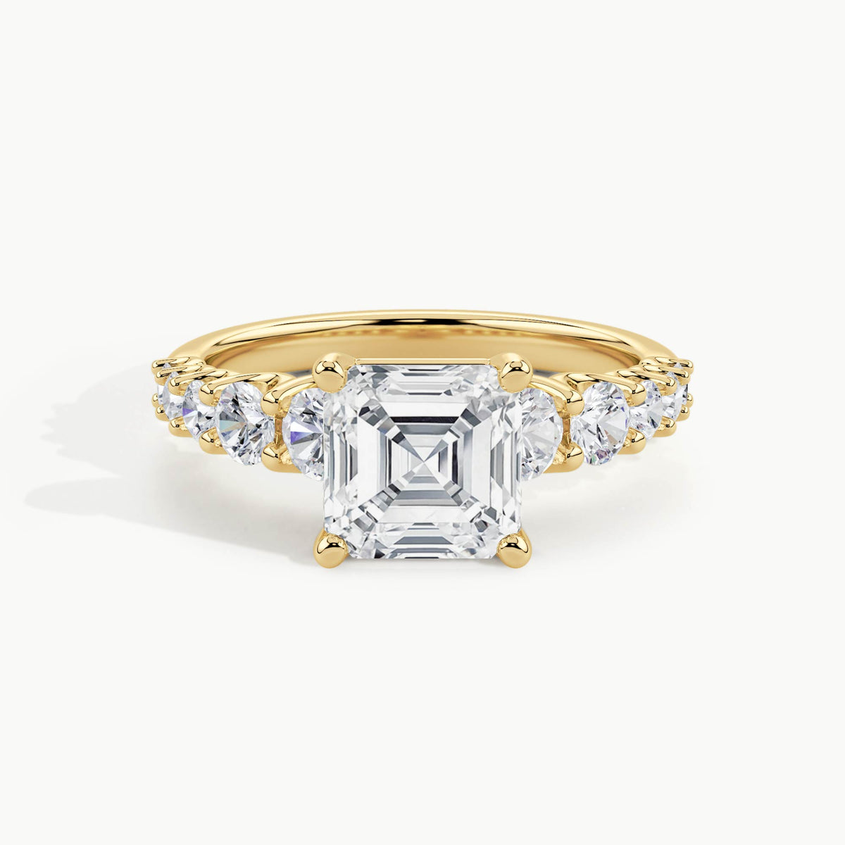 Yellow Gold, Asscher, down view