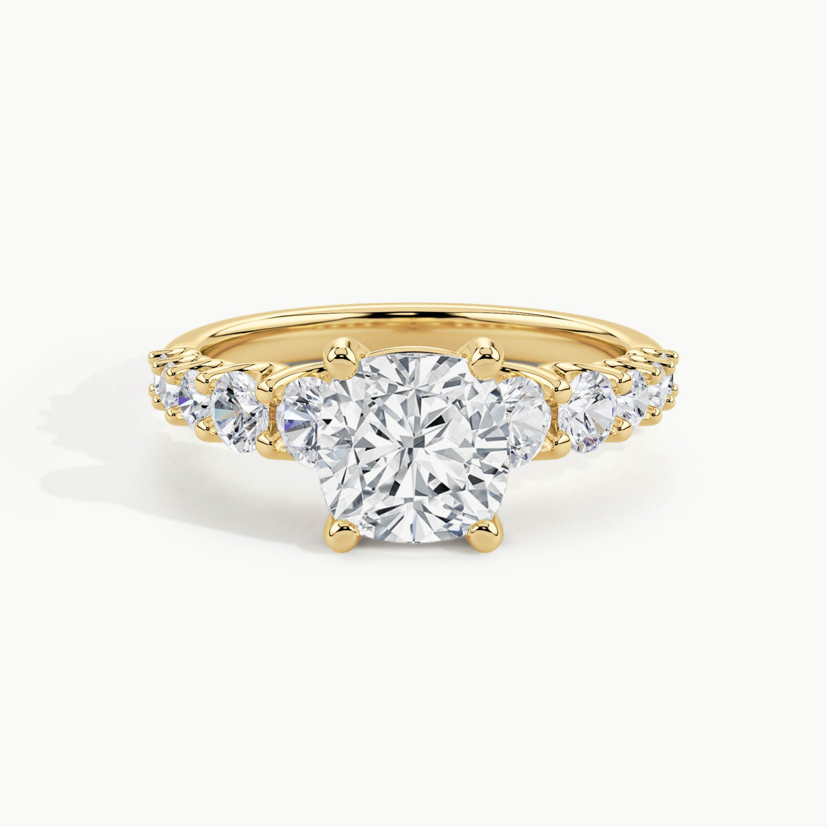 Yellow Gold, Cushion, down view
