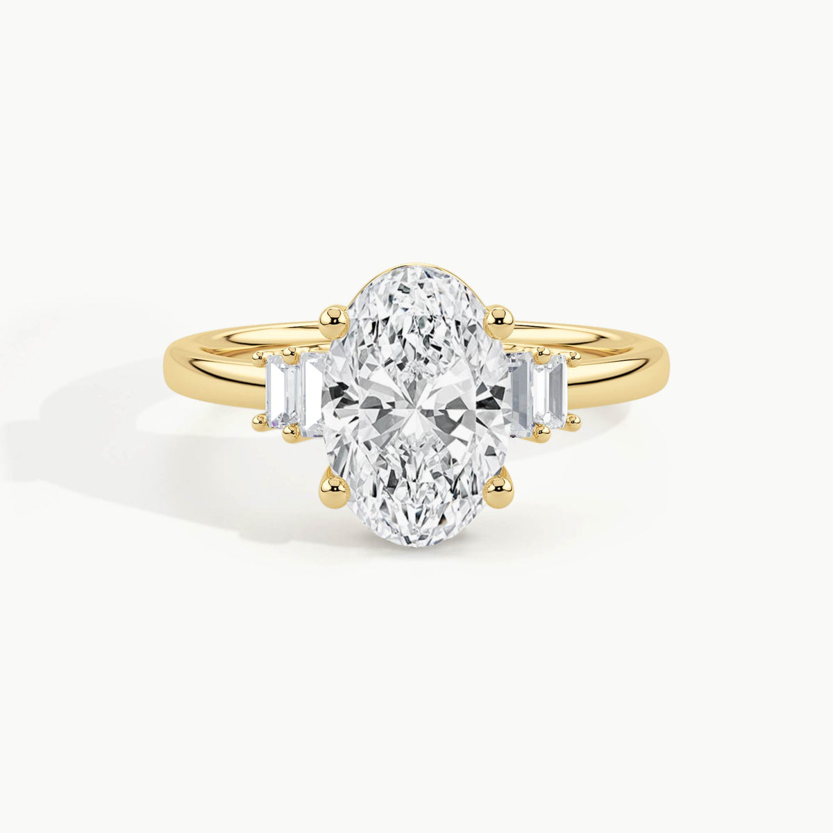 Yellow Gold, Oval, down view